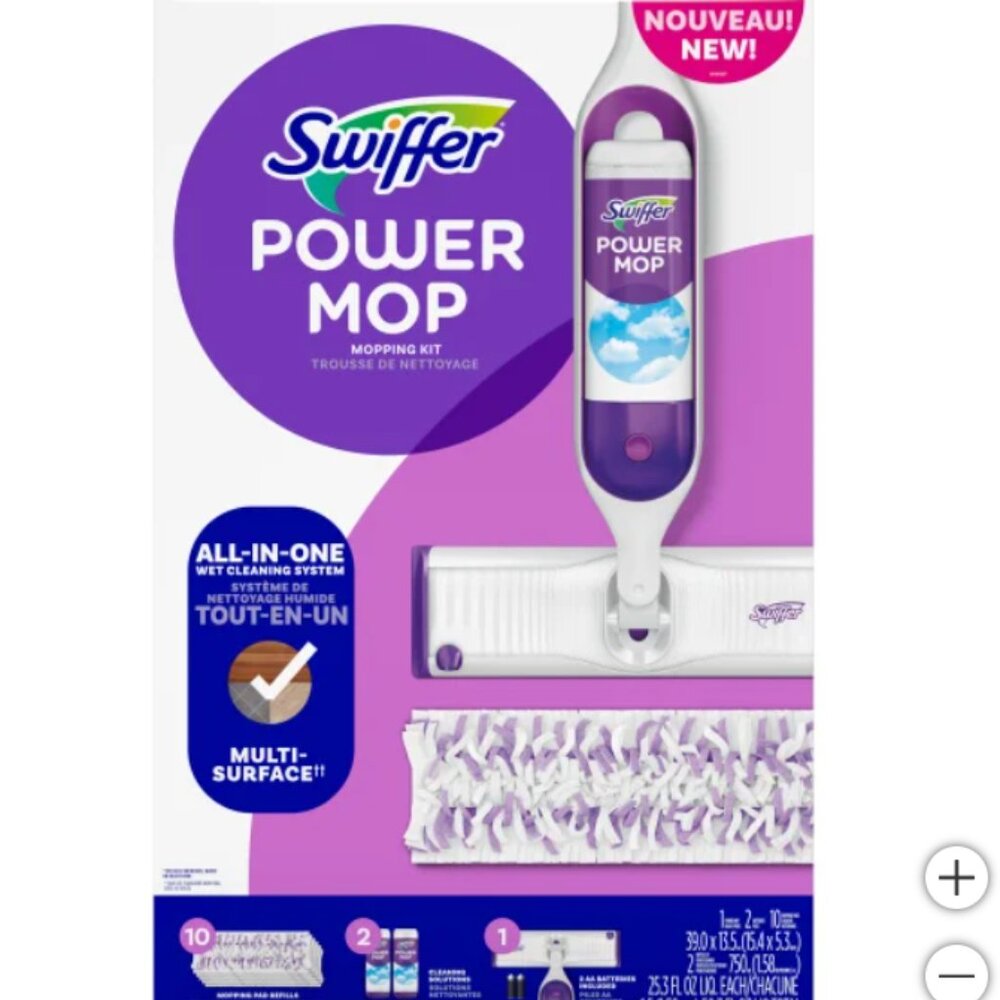 Swiffer PowerMop Multi-Surface Mop Kit with 10 refills pad